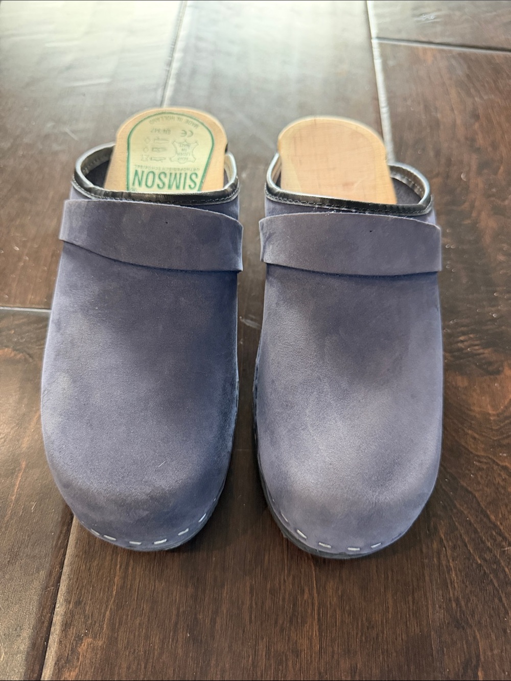 Simson Navy Suede Clogs. Made in Holland. Women’s Size 38. (Approx 7.5 USA)